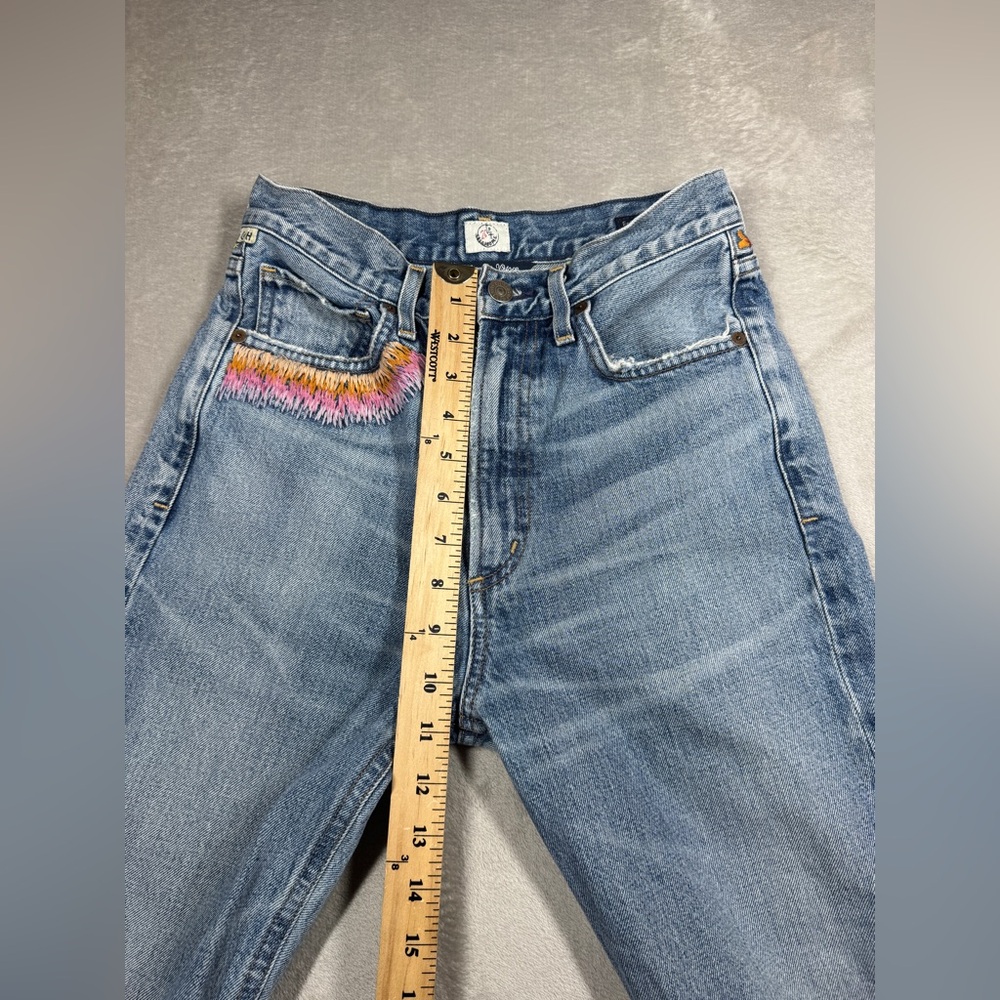 Free People X Citizens of Humanity Estella High Rise Ankle Flare Blue Jeans 25 - Picture 9 of 17